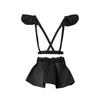 Women'S Fashion Pu Leather Dress Lotus Leaf Skirt Stage Dress Up Dress Suit Holiday Party Wear