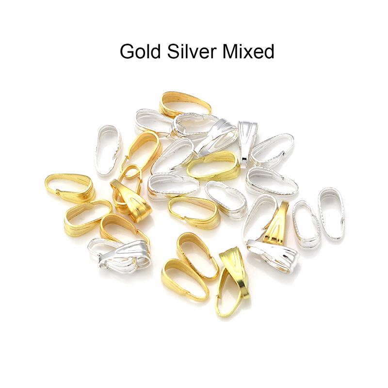 200pcs Pendant Clips Pinch Bail Clasp Connectors Necklace Hooks For Jewelry Making Finding Parts Accessories Supplies