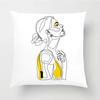 Abstract Women Cushion Cover Nordic Line Drawing Pillow Cover Yellow Girl Bedroom Chair Sofa Cushion Case Home Decor Pillowcase