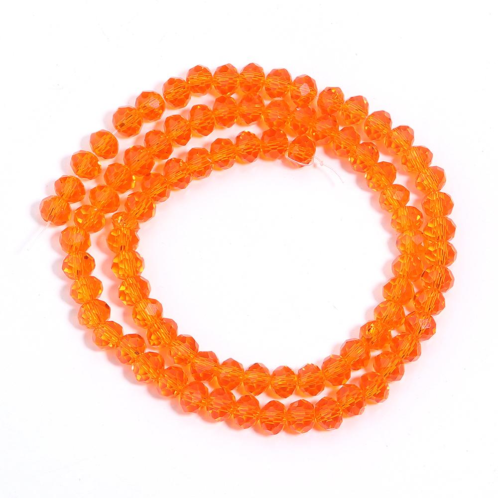 3/4/6/8/10mm Orange Faceted Crystal Beads Transparent Glass Loose Spacer Beads For Jewelry Making DIY Bracelet Necklace Supplies