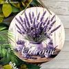 2D Flat, 1pc Purple Lavender Welcome Sign, Spring Home Wall Art Decoration Plaque, Yard Garden Balcony Door Hanging Decor, Perfect Gift for