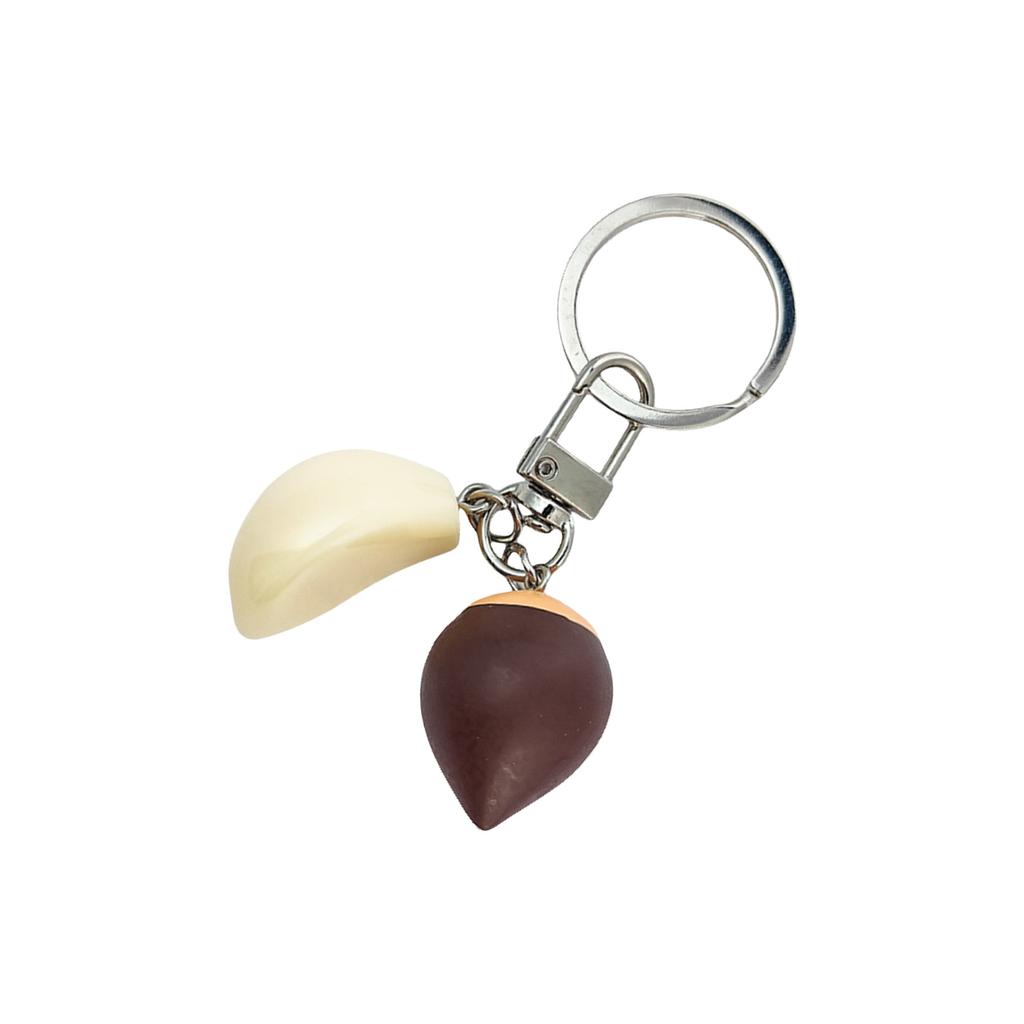 Realistic Chestnut Keychain Handmade Miniature Nut Charm Keyring With Authentic Details Stylish Cultural Gift Accessory