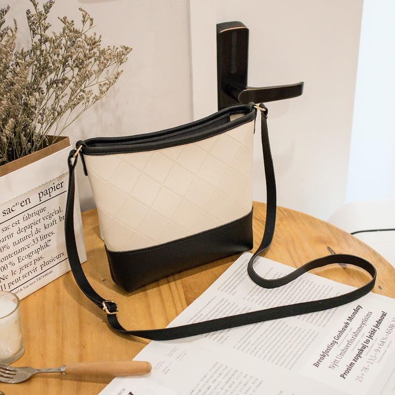 Women's Shoulder Bag Autumn New Bucket Bag Color Matching Diagonal Span Portable Women's Bag