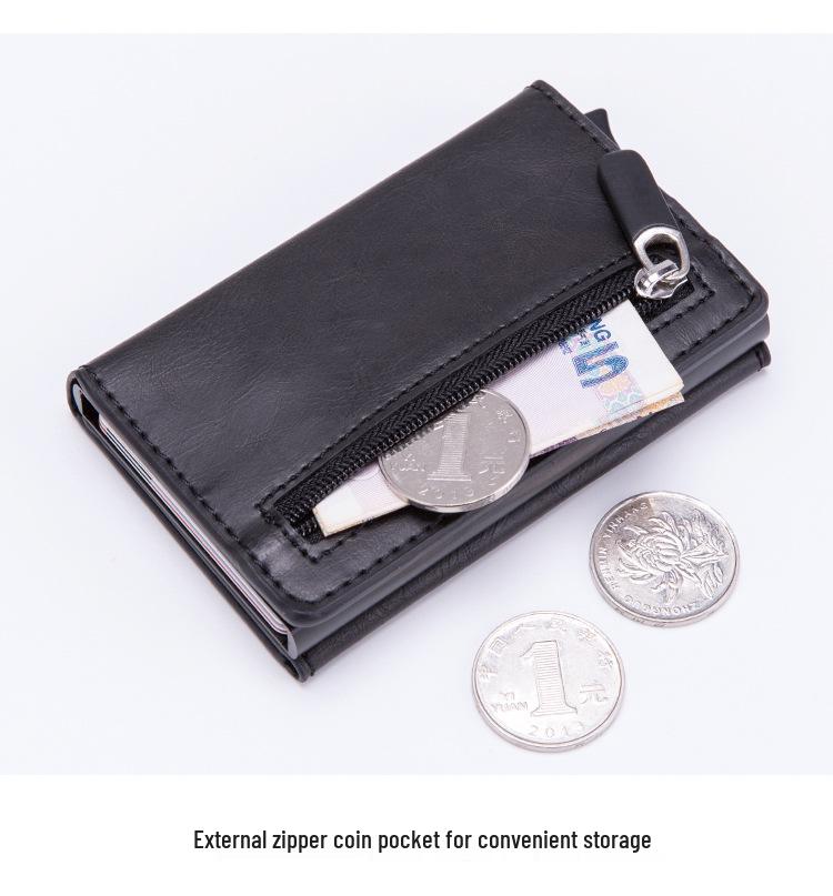 Anti-Theft RFID Zipper Card Holder with NFC Shielding