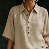 Cotton Linen Set for Women Button Short Sleeve Shirt And Wide Leg Shorts 2 Piece Outfit Summer Casual Beach Lounge Sets