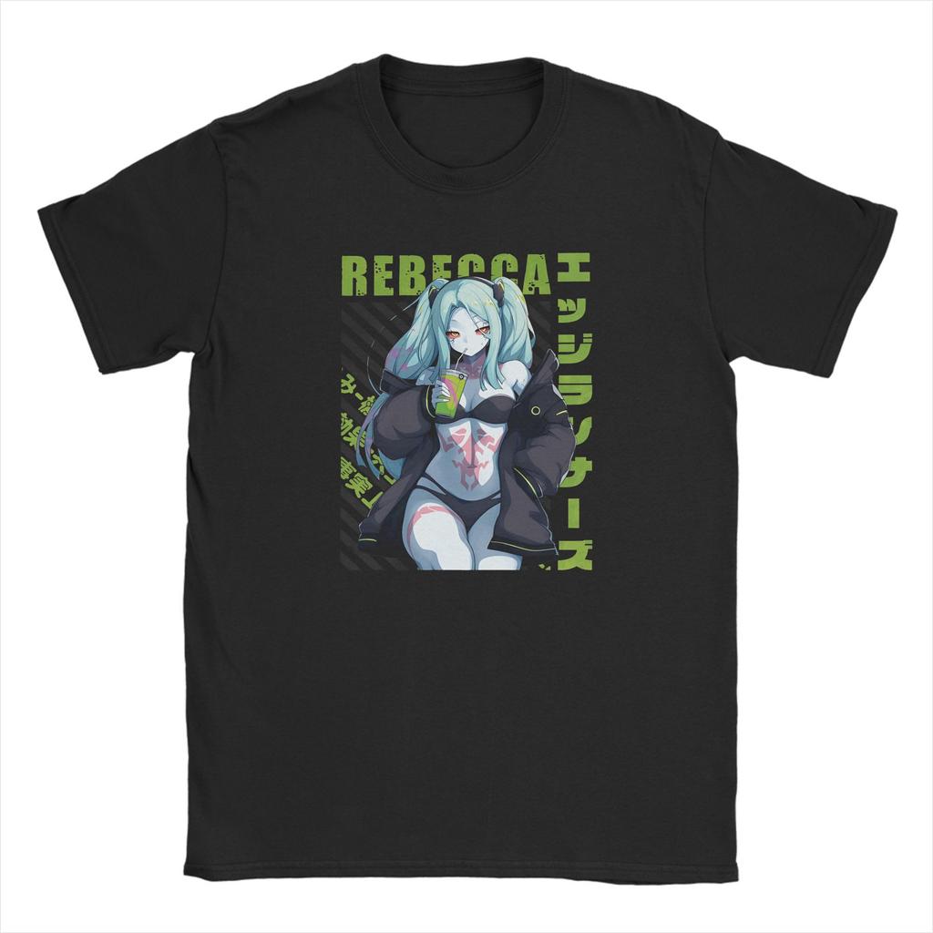 Cybers Cartoon Role punk Edgerunner T-Shirts für Herren Fantastisches T-Shirt aus reiner Baumwolle Rundhals-T-Shirt Geschenkidee Kleidung