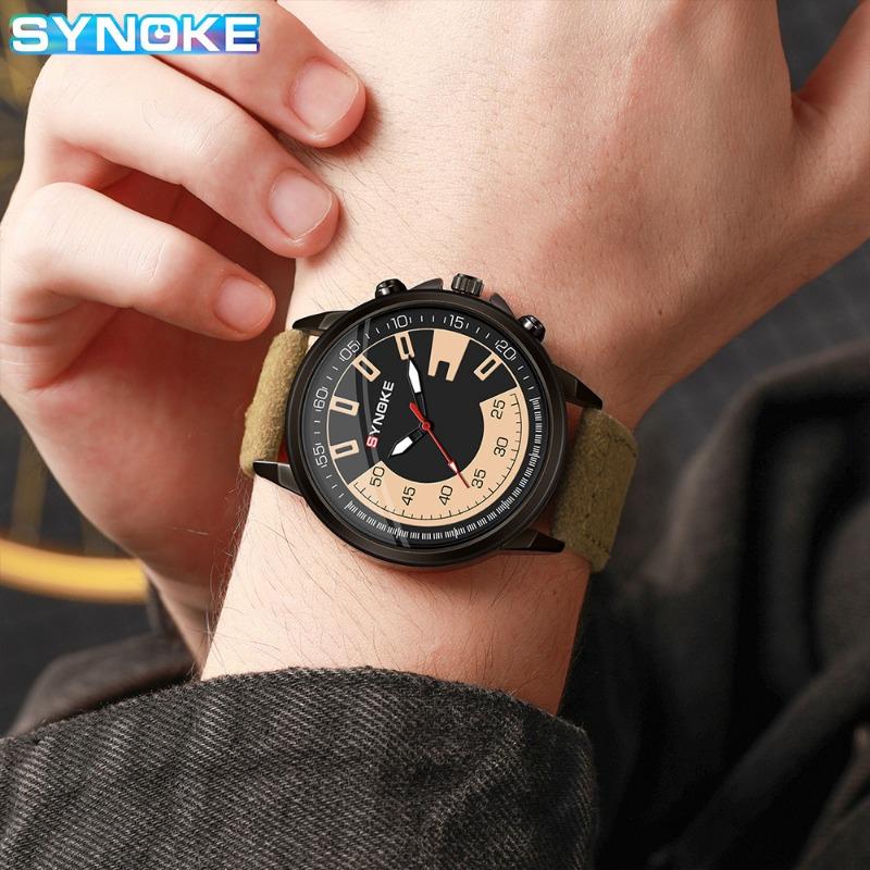 Top Brand New Men's Quartz Watch Sports Retro Creative Dial Trendy Belt Alloy Watch