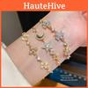 Light Luxury 18k Gold Plated Zircon Star Shape Bracelet For Women Gift Gift For Employees