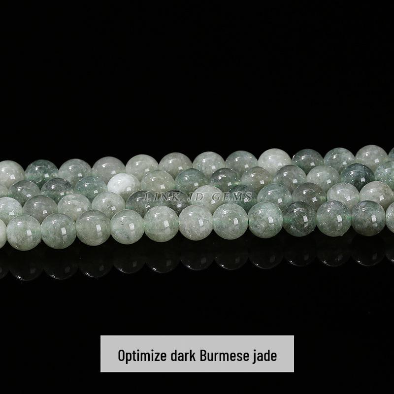Jinde Jewelry Dark Green Burmese Jade Round Beads Bracelet DIY Accessories
