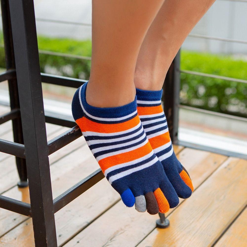 1 Pair of EU39-44 Five Finger Socks Cotton Male Short Socks Five Toe Socks  Walk