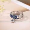 Luxury Fashion Copper Gold-Plated Zircon Geometric Open Ring Female Niche Retro Easy Matching Ring