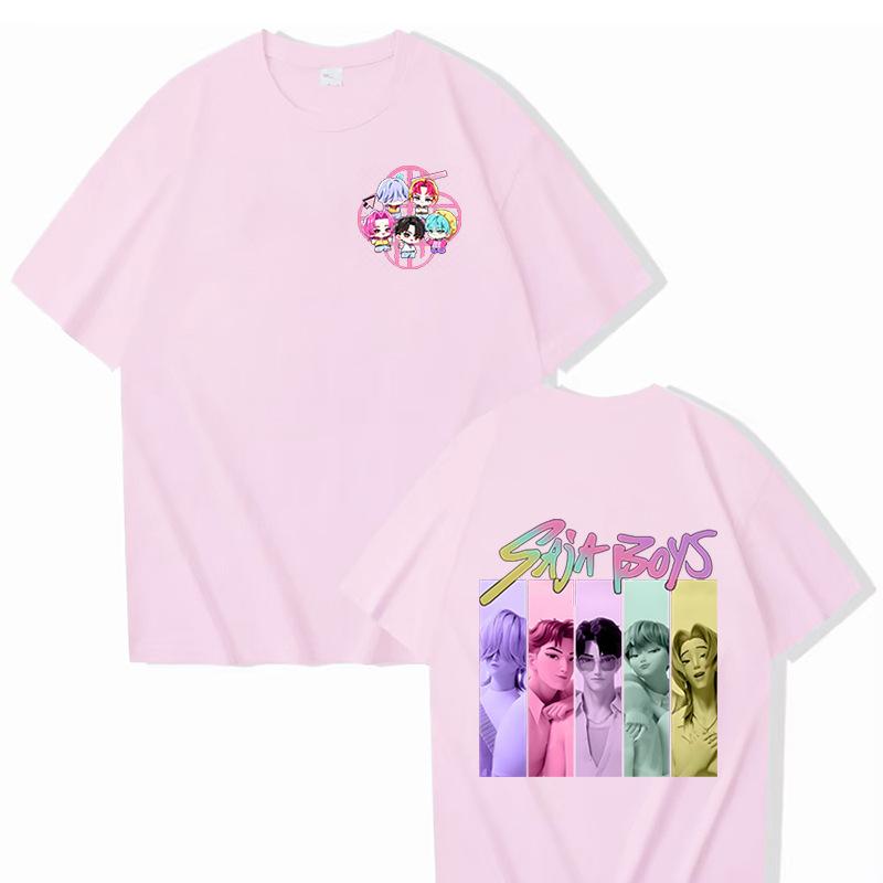 16 Colors Kpop Demon Hunters T-Shirt Kpop Women Men Casual Oversized Y2k Short Sleeves Loose Male Female Clothing Top