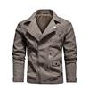 Giacca alla moda da uomo in pelle PU con bavero - Capospalla in stile europeo e americano