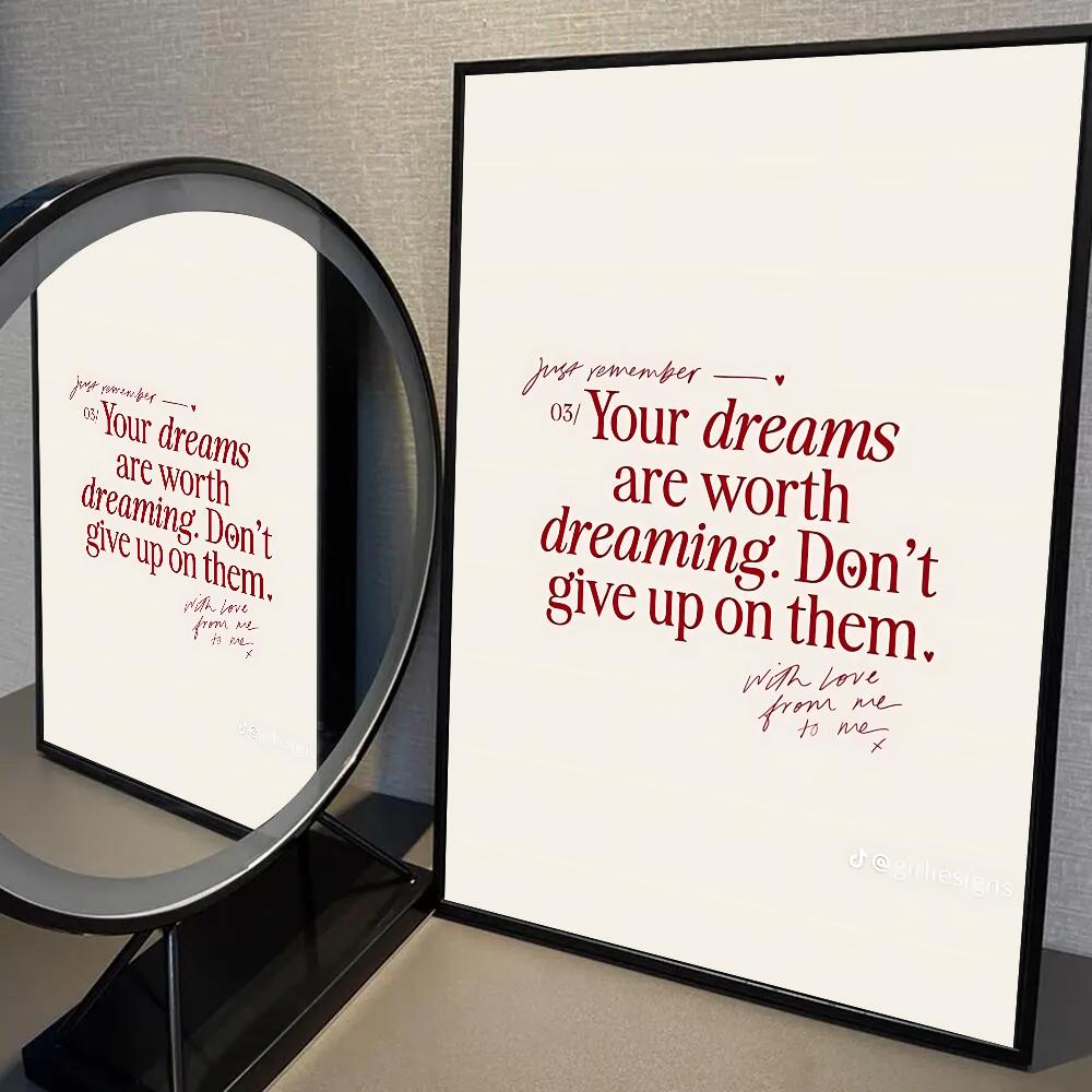 1PC Inspirational Quotes Poster Self-adhesive Art Waterproof Paper Sticker Coffee House Bar Room Wall Decor