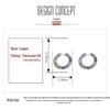 French Retro Blue Geometric Circle Ear Cuffs - Elegant Ethnic Style Statement Earrings