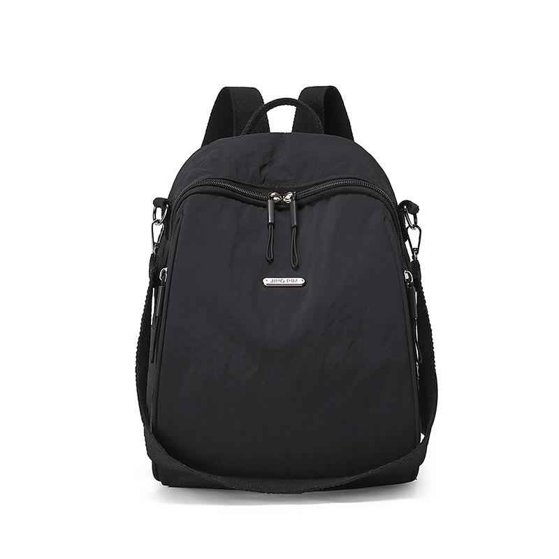 Solid Color Commuting Backpack for Women, Multi-layered Student Schoolbag, Fashionable and Versatile Shoulder Bag