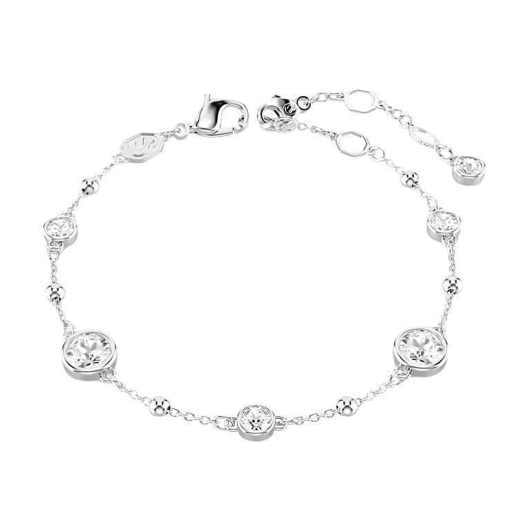 

Swarovski Imber Round Crystal Edged Imitation Crystal Rhodium Plated Bracelet Women bracelet Silver 5696079 Box (Random Color)