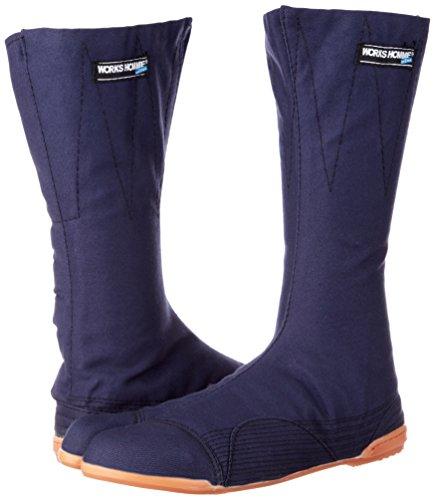 Works Homme Men's Tabi Socks with Resin Toe Cap, 10 Large Seams, Navy, Size 24.5 Cm (100-10)