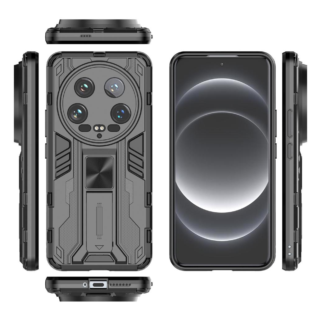 For Xiaomi 14 Ultra Cell Phone Case PC+TPU Scratch-proof Shell with Kickstand