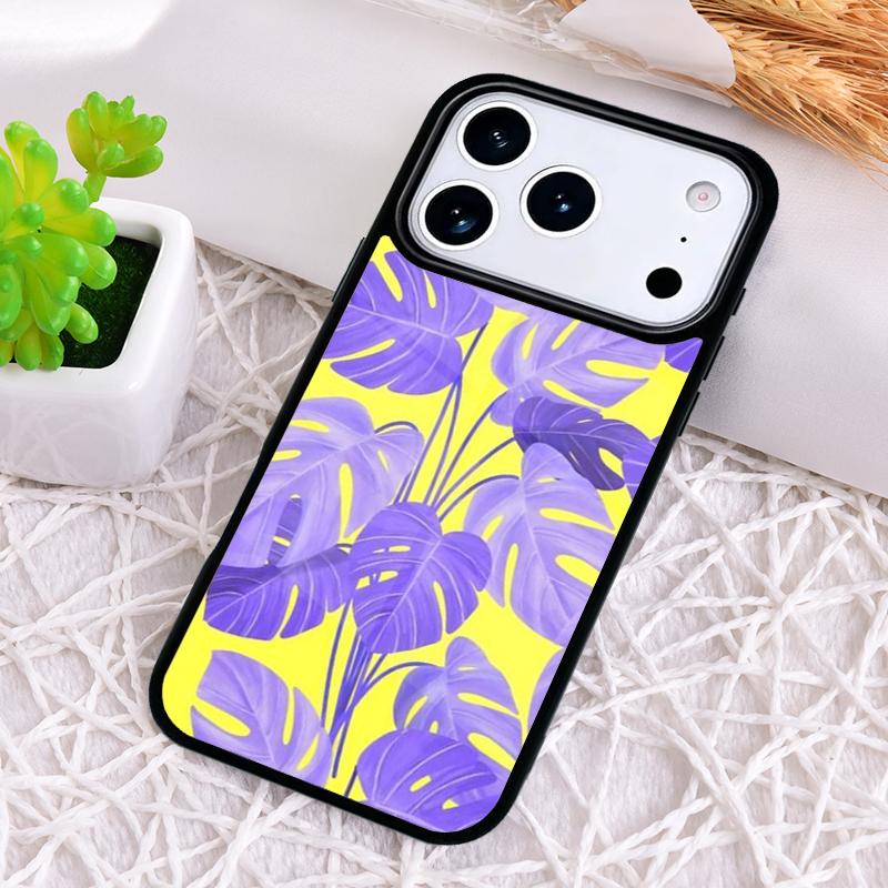 Green Monstera Leaf Phone Case for iPhone 17 Air 16 15 11 12 14 13 Pro Max Shockproof Cover