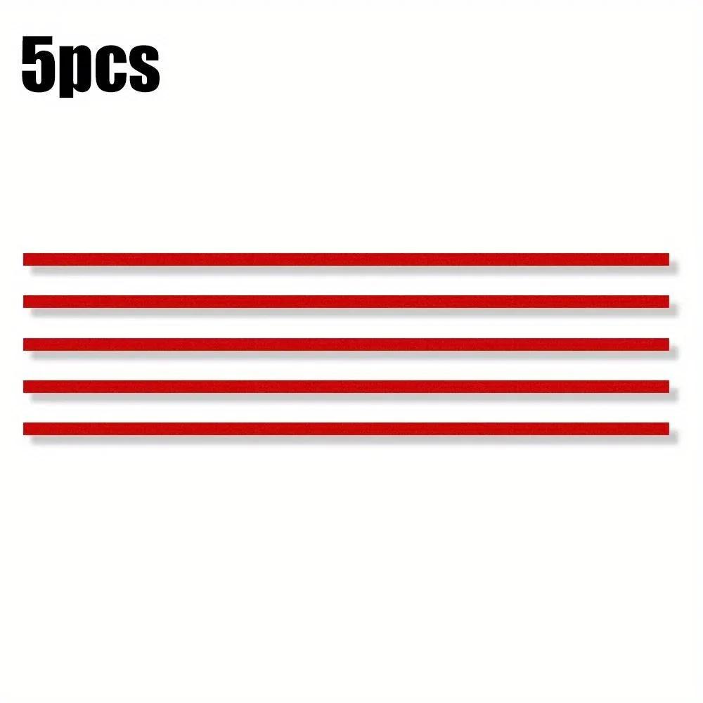 

5Pcs Reflective Strips Car Decals Auto Front Hood Grille Mouldings Red Water-Repellent Car Decor Accessories Exterior Parts Sticker