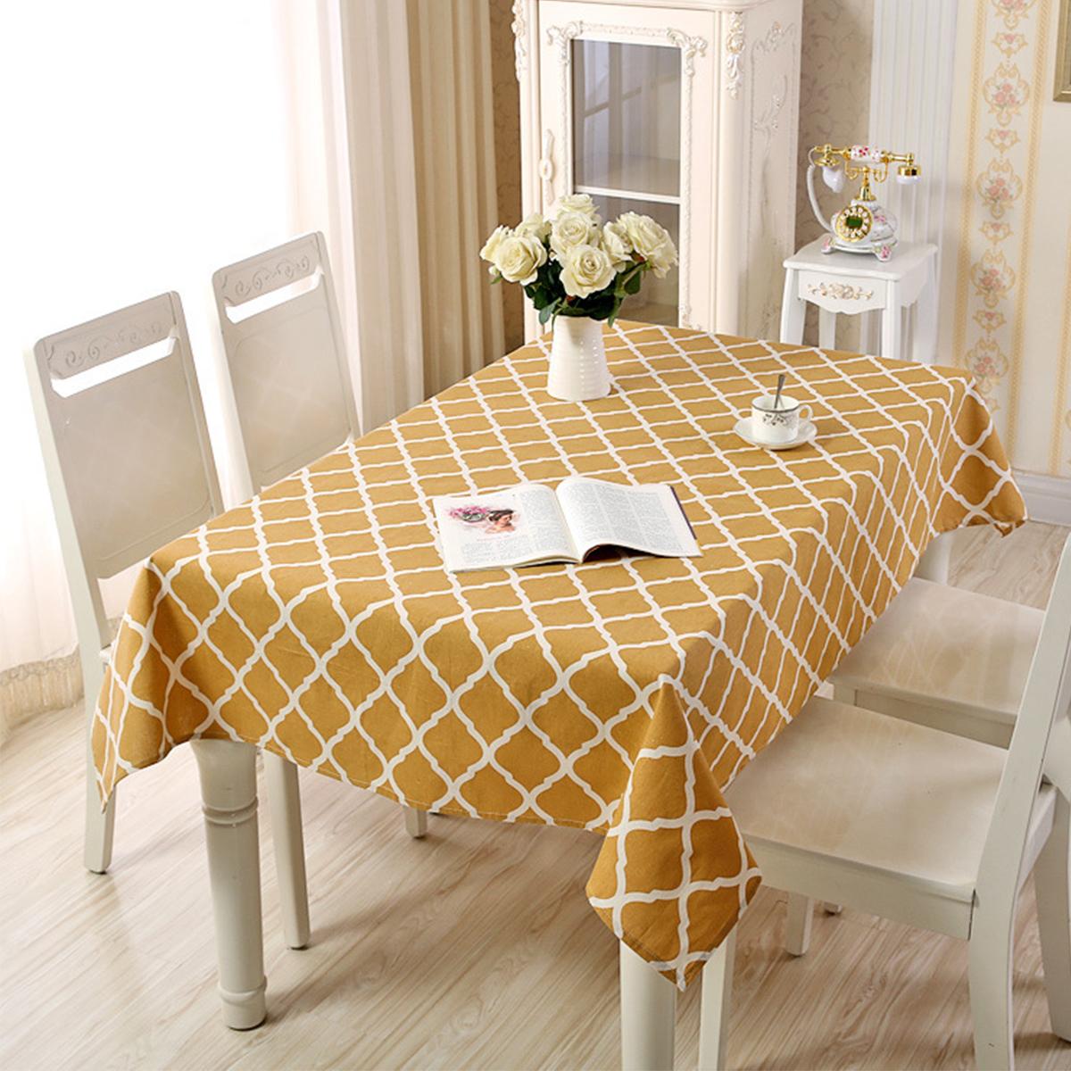 

Home Holiday Banquet Dining Room Decor Bohemian Cotton Linen Rectangle Table Cloth 140X140cm