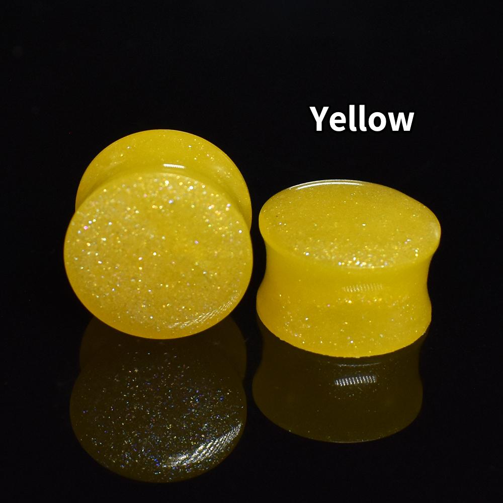 6-50mm Solid-colored Twinkle Acrylic Ear Tunnels Plugs Stretchers Expander Double Flared Flesh Tunnels Ear Piercing Jewelry