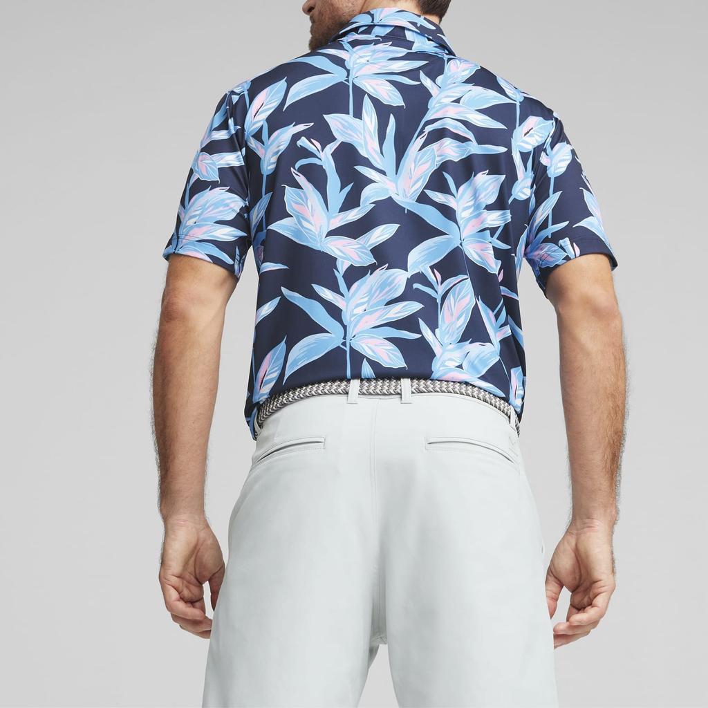 Puma X Palm Tree Crew Collaboration All-Over Print Soft Casual Floral Polo Shirt Men Polo Shirts Deep-Navy 625939-01