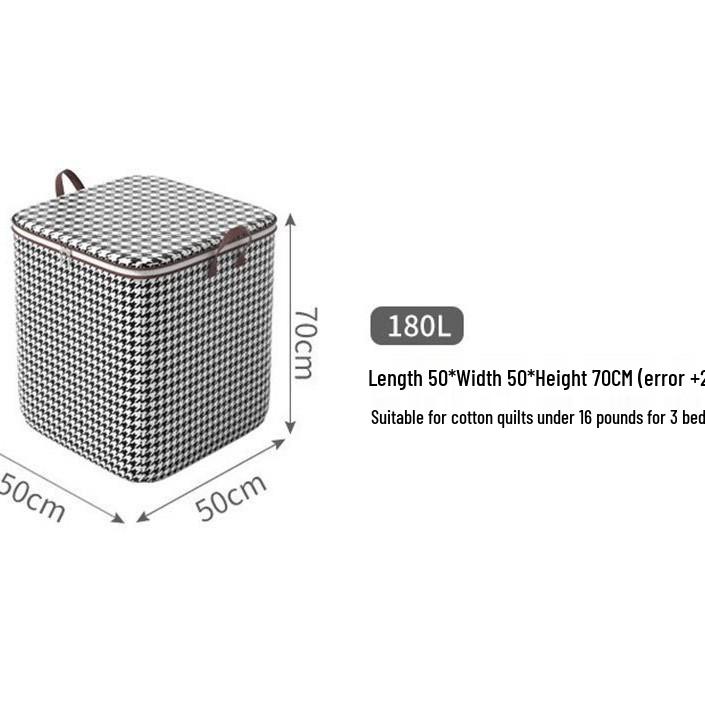 Houndstooth Quilt Storage Bag: Wardrobe Organizer Dustproof Container