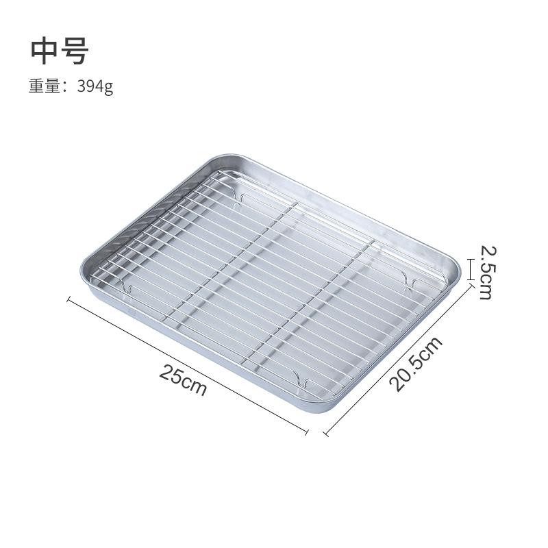 304 Stainless Steel Fruit Cake BBQ Tray Removable Cooling Rack Nonstick Barbecue Tray Square Baking Plate Kitchen Baking Tray