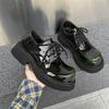 Big Head Leather Shoes Men's 2025 New British Style Tooling Martin Shoes Men's High-end Patent Leather Glossy Derby Shoes