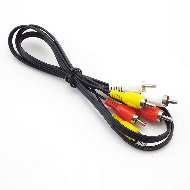 1M 1.5M 3M 3 way RCA Male to 3 RCA Male M to M Connector Adapter wire Composite Audio Video Cable Plug for AV Cables