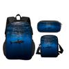 Mondo Subacqueo Set da 3 Pezzi Zaino Astuccio Borsa a Spalla Durevole alla Moda, Versatile Cartone Animato Ragazzo e Ragazza Compleanno Miglior Regalo
