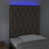 VidaXL Tête de Lit à LED Meuble de Chambre à Coucher Accessoire de Lit Simple Tête de Cadre de Lit Intérieur Taupe 3122738