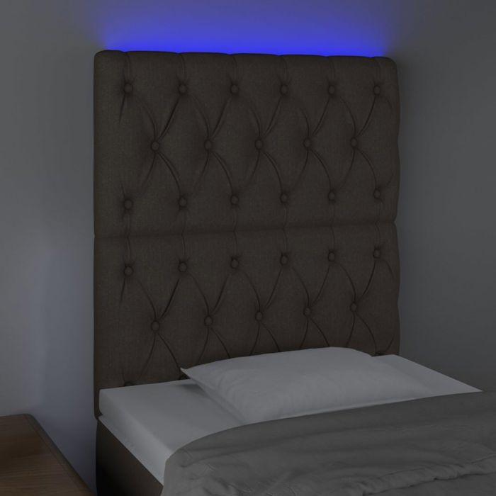 VidaXL Tête de Lit à LED Meuble de Chambre à Coucher Accessoire de Lit Simple Tête de Cadre de Lit Intérieur Taupe 3122738