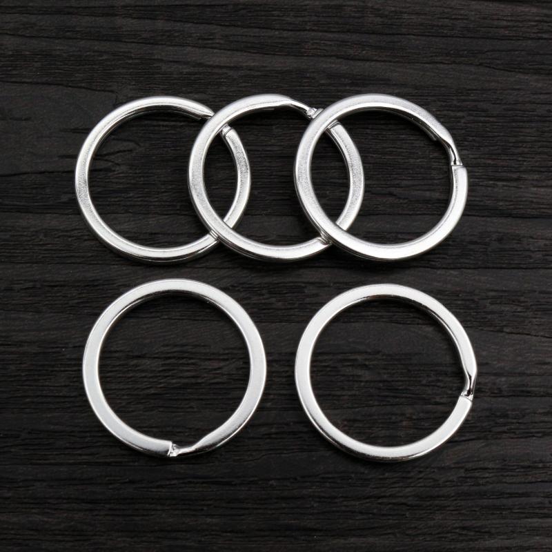 20Pcs 25 28 30mm Gold Silver Plated Key Ring Llaveros Clasp Findings Key Chain Split Ring Plated Key Ring For Jewelry Making