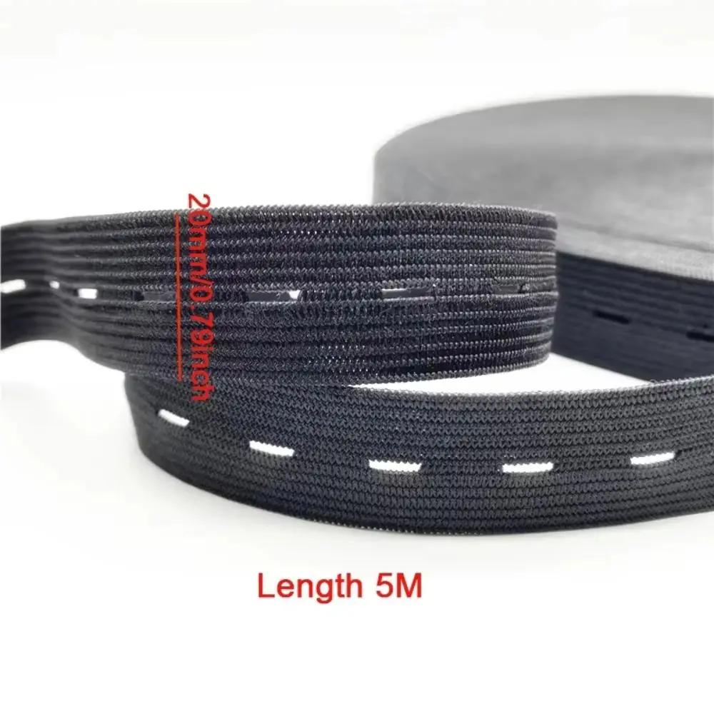 Black White Button Hole Elastic Belt Flat Band Garment Sewing Accessories Elastic Stretch Belt DIY 1.5/2/2.5/3cm Width