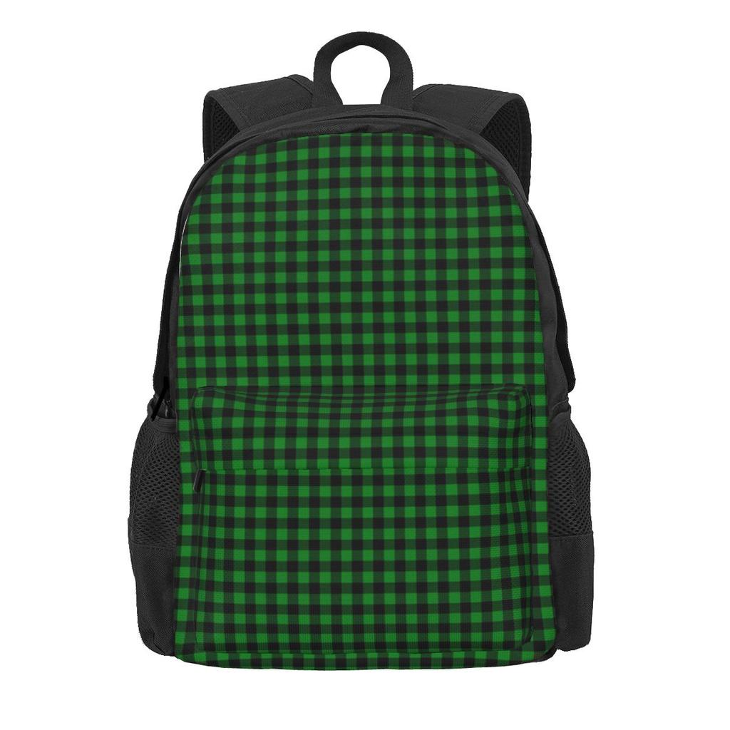 Klassische Vichy-Karos Rucksack Schwarz und Weiß Elegante Rucksäcke Junge Mädchen Radfahren Aufdruck High School Taschen Hohe Qualität Rucksack