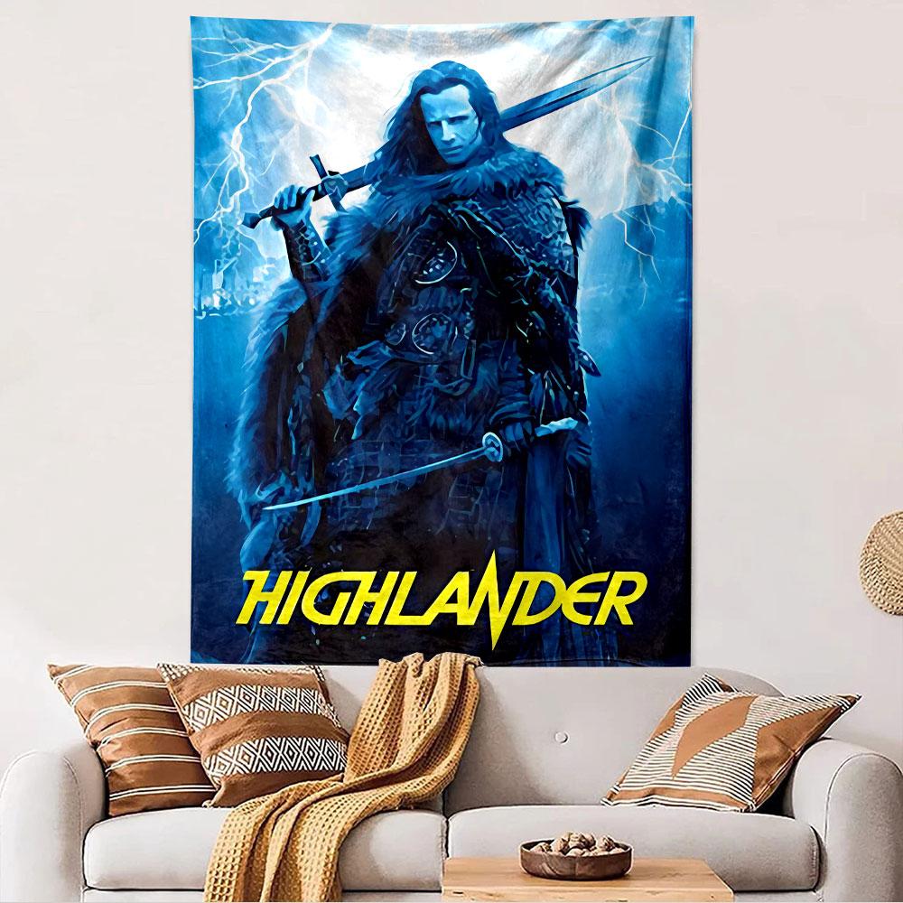 Highlander Movie Tapestry Wall Hanging, There Can Be Only One Sword Art, Fantasy Film Wall Decor for Bedroom Man Cave