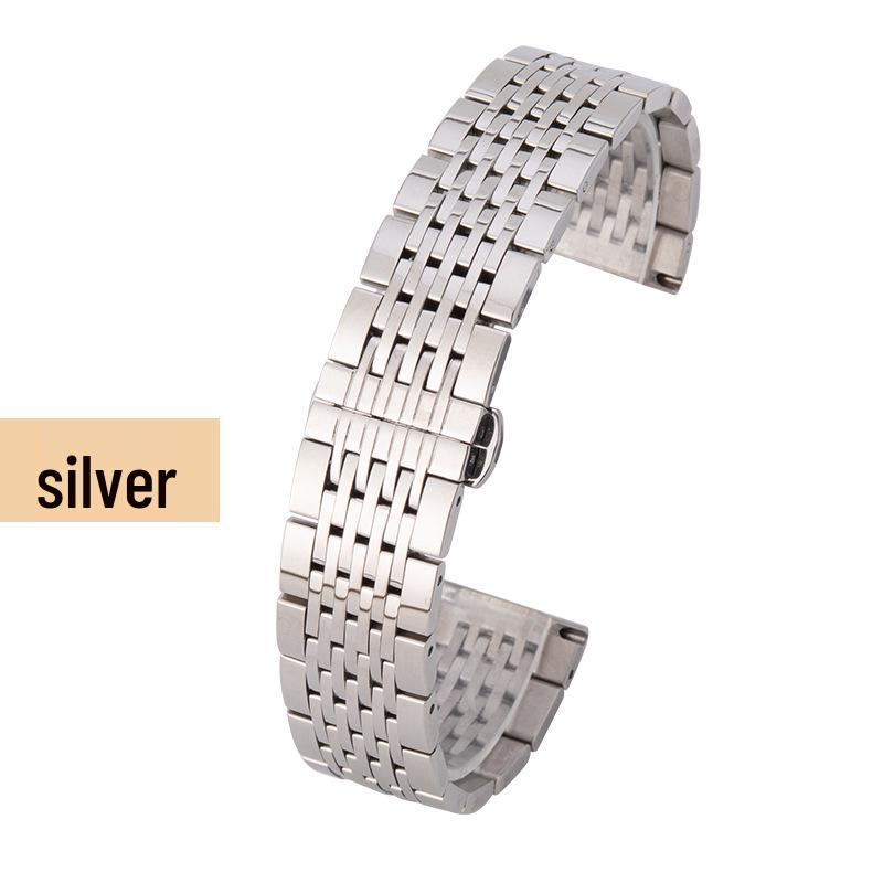 

Универсальный ремешок для часов из нержавеющей стали с застежкой-бабочкой - Дизайн из девяти звеньев 12mm (Curved End)