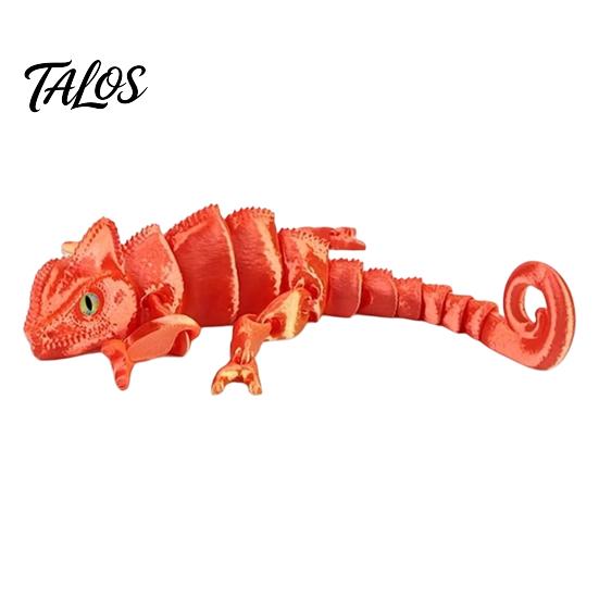PLA Chameleon Sculpture 3D Printed Figurine, Realistic Articulated Lizard Toy, Animal Lifelike Toy Model with Moveable Joints for Desk Decoration