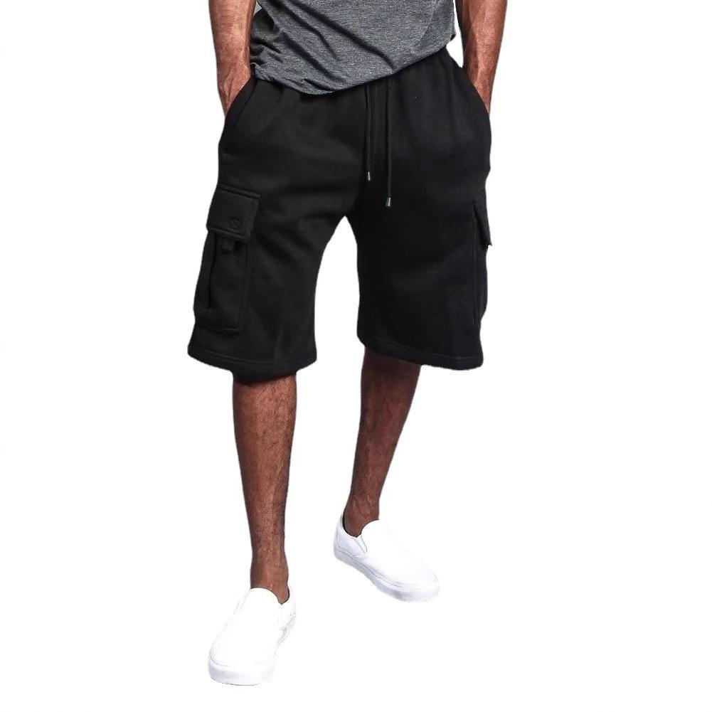 Summer new five-point pants overalls men's casual multi-pocket casual loose straight tooling