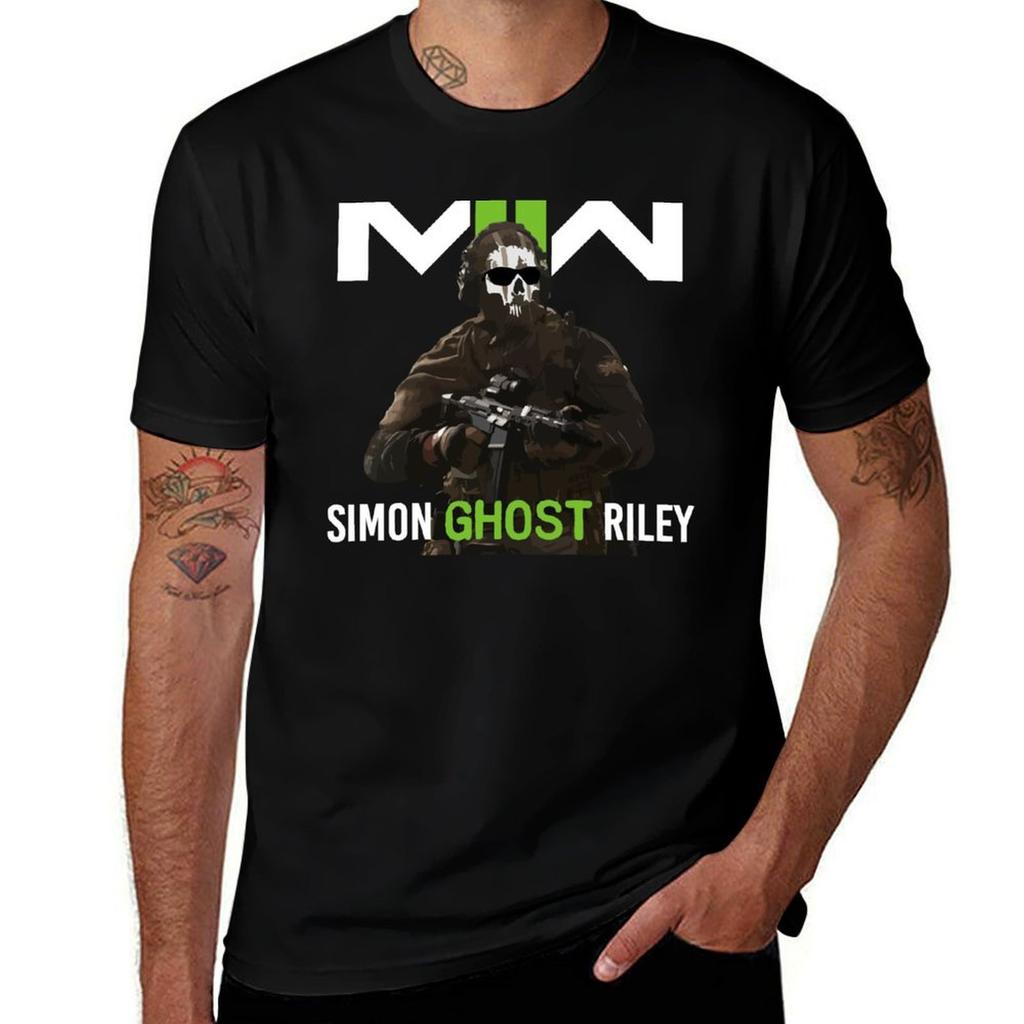Simon Ghost Riley Mw2 Tshirt Comfortable Work Wear Tee Tshirt