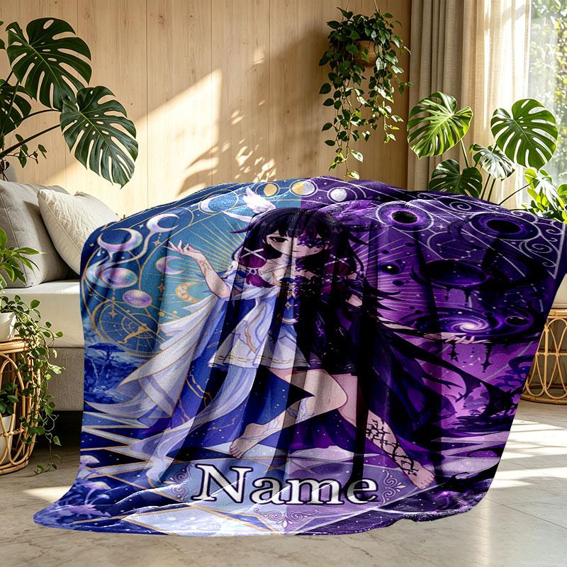 Custom Name Personalized Genshin Impact Print Blanket, Home Decor, Bedroom, Sofa, Camping, Couch, Gifts for Birthday Christmas