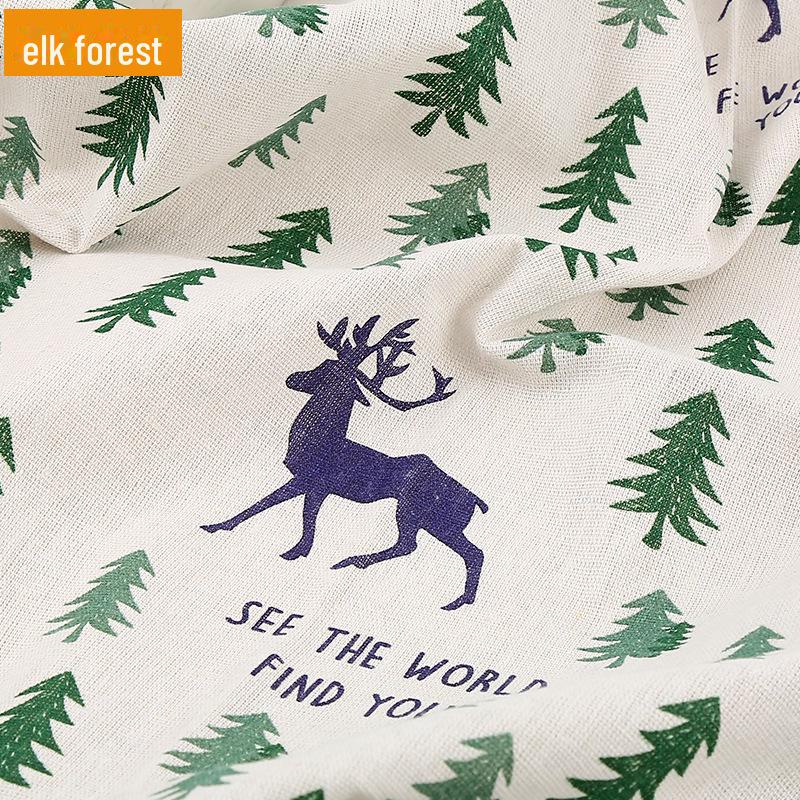 Floral Plaid Cotton-Linen Fabric for Tablecloths, Curtains, Sofas, and DIY Projects