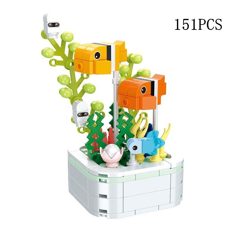 Kids Toy Building Block Flower Model Eternal Bouquet Creative Home Desk Plant Decoration Educational Toys For Kids Birthday Gift