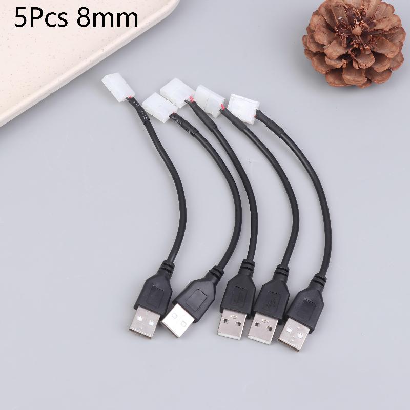 5/10Pcs USB Cable Connector To 2pin 8mm/10mm Free Welding LED Strip Connector LED Ribbon Strip Light Adaptor