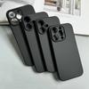 Luxury Black Silicone Matte Phone Case For iPhone 16 14 11 12 13 Pro Max 15 Plus 12 Mini 16E Xr X Xs Max Back Cover Soft Case