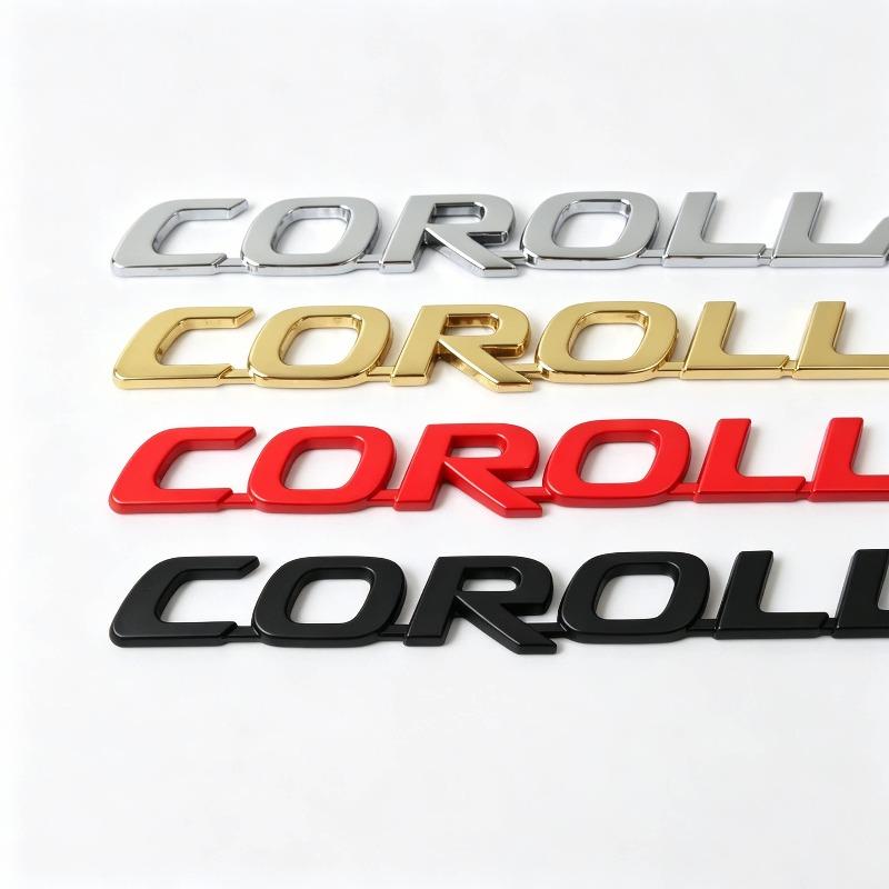 Suitable for car logo COROLLA tail logo personalized modification metal English letter label car sticker black