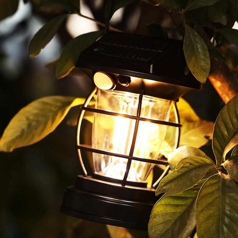 Portables Solars LED Flashlights Waterproofed Outdoor Light Camping Lamp for Outdoor and Indoor Decoration